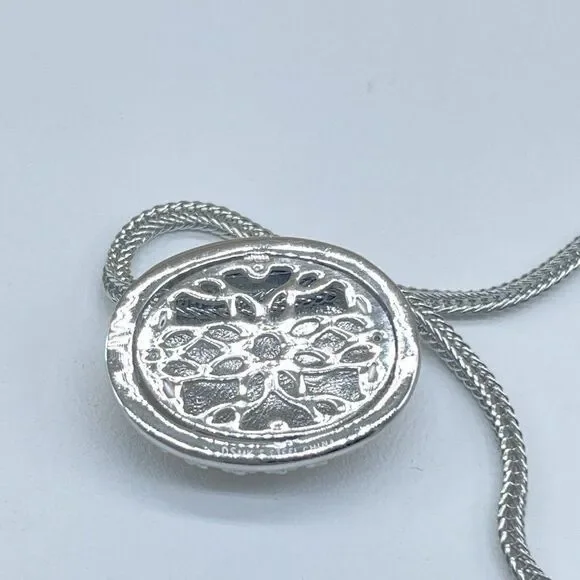 Emma Skye Pave Crystal Necklace Silver Tone Gold Tone Accent Wheat Link Chain 16 - Picture 10 of 13